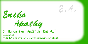 eniko apathy business card